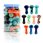 3" Wave Swirl Glass Mini Hand Pipe – Bulk Jar