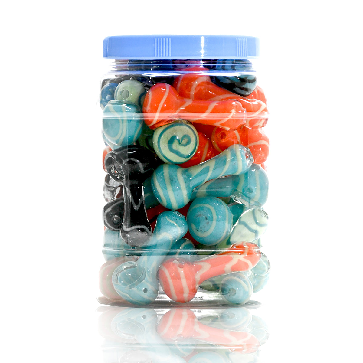 3" Wave Swirl Glass Mini Hand Pipe – Bulk Jar