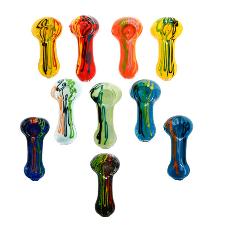 3" Multi-Color Line Glass Mini Hand Pipe – Bulk Jar