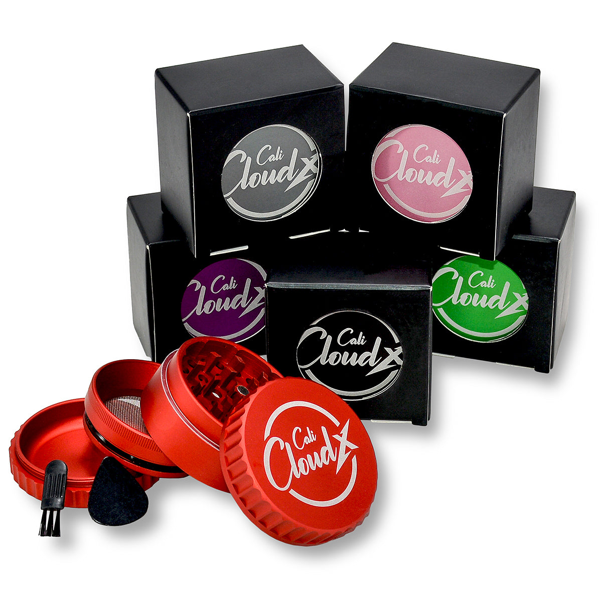 65Mm Fancy Round Cali Cloudx Chrome Grinder