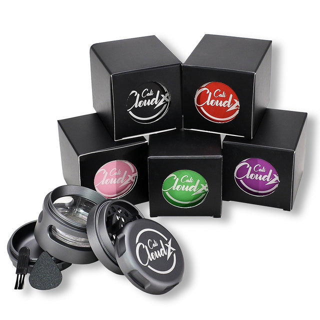 60Mm Round Aluminum & Glass Cali Cloudx Grinder