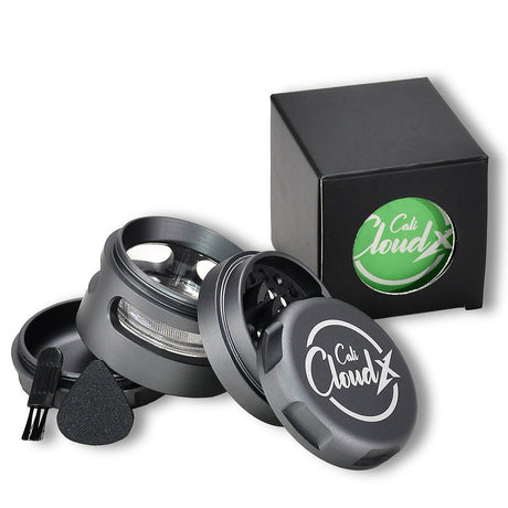 60Mm Round Aluminum & Glass Cali Cloudx Grinder