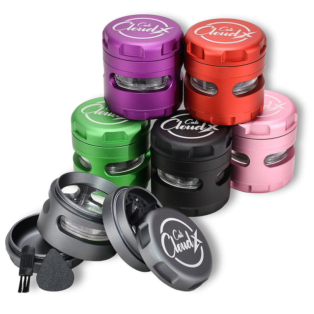 60Mm Round Aluminum & Glass Cali Cloudx Grinder