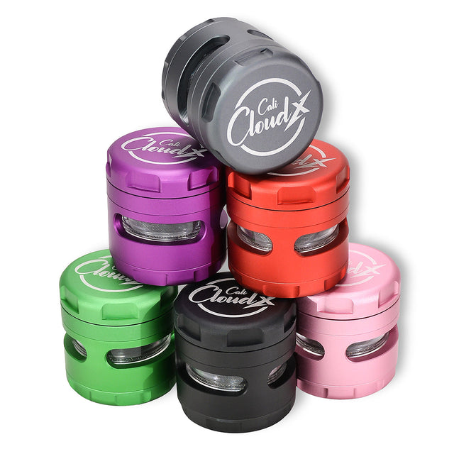 60Mm Round Aluminum & Glass Cali Cloudx Grinder