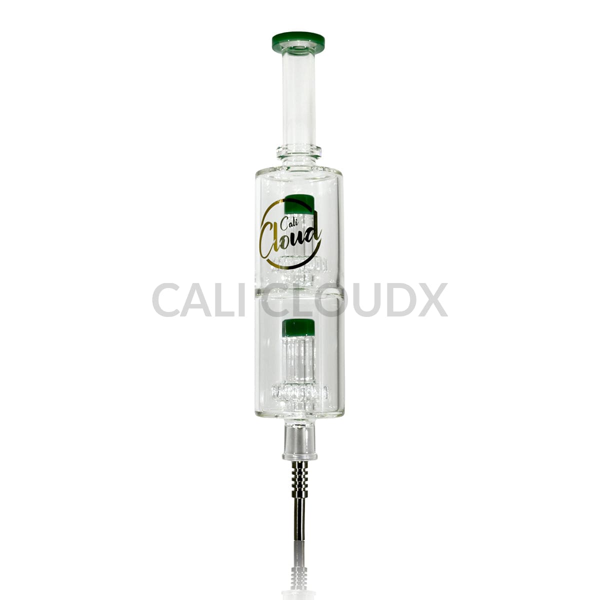 Cali Cloudx Dual DOM Extend CX Jumbo Nectar Collector | 15’’ Dab Tool | Dab Straw Jade Green