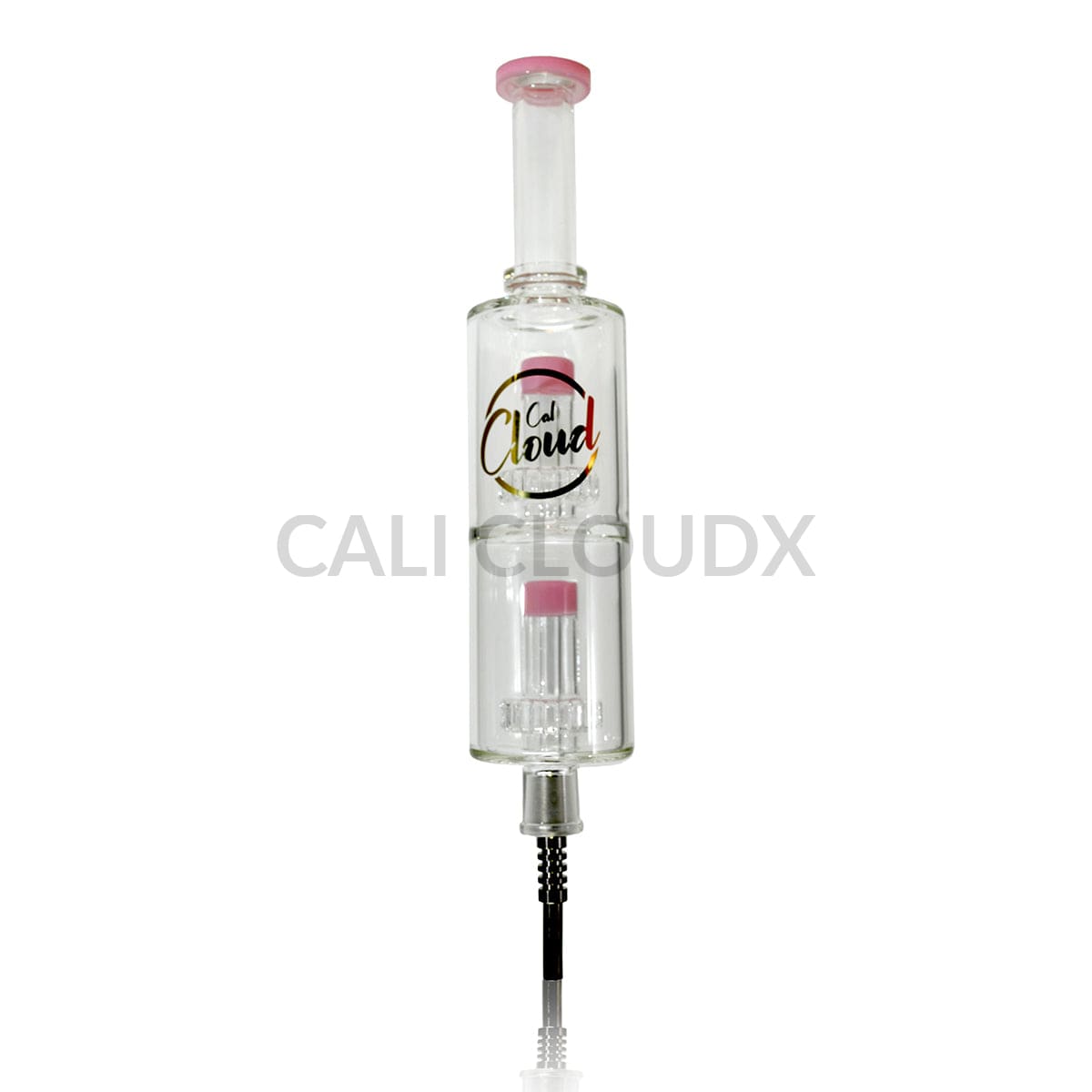 Cali Cloudx Dual DOM Extend CX Jumbo Nectar Collector | 15’’ Dab Tool | Dab Straw Pink