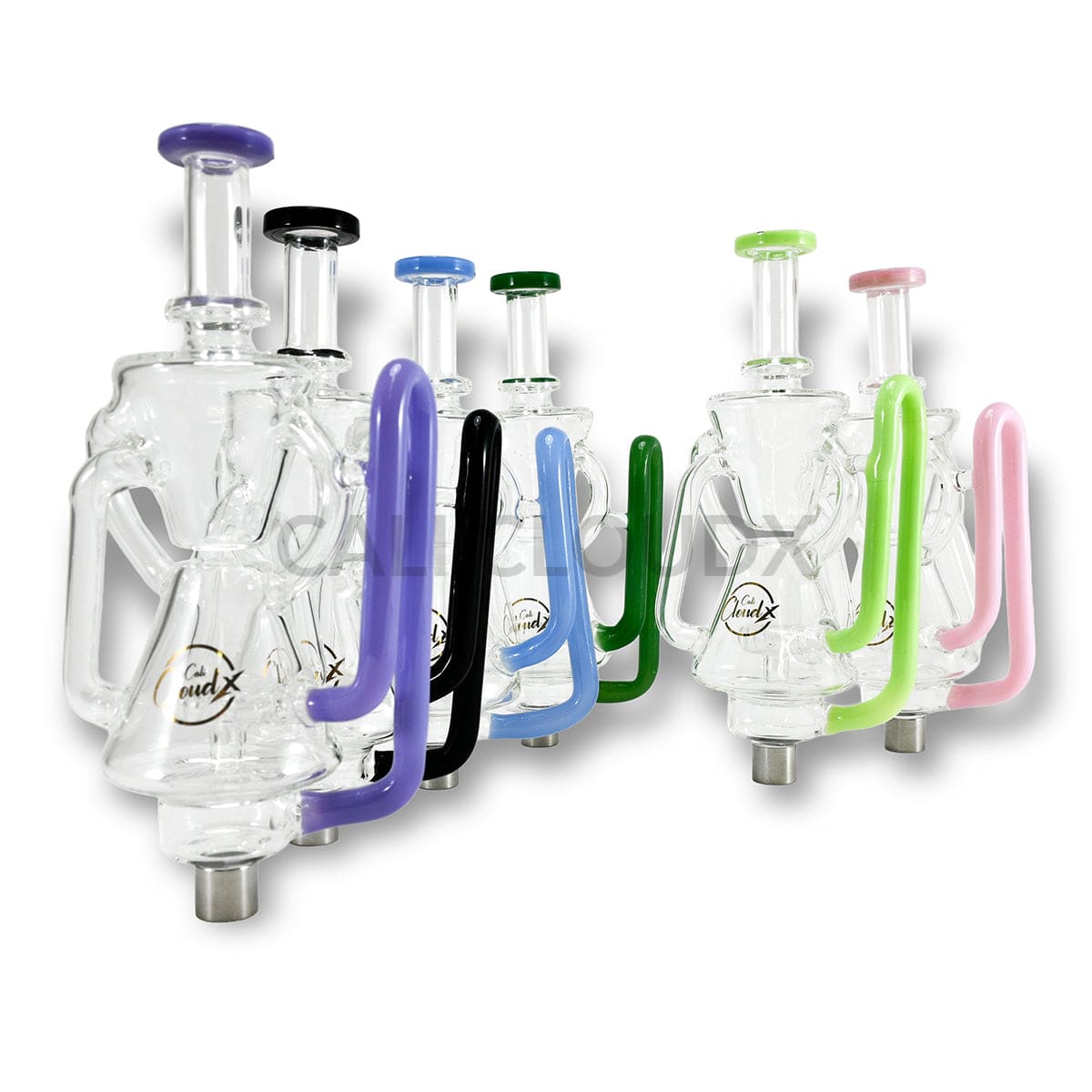 Cali CloudX Dual Dome Extend CX Recycler Premium Dab Straw Kit Assorted Colors Nectar collector