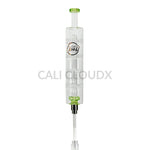 Cali Cloudx Four Disk Recycler Nectar Collector – 10’’ Glass Dab Straw with Perc Light Green