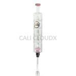 Cali Cloudx Four Disk Recycler Nectar Collector – 10’’ Glass Dab Straw with Perc Milky Pink