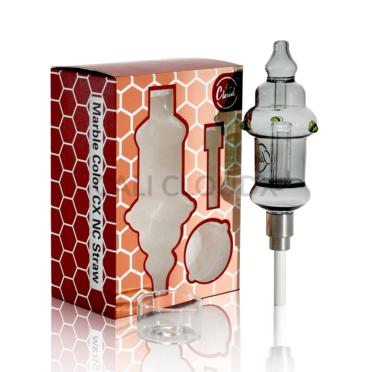 Cali CloudX Marble Rim Color Nectar Collector|Dab Tool | Dab Straw Black