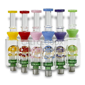Cali Cloudx Mushroom Recycler Nectar Collector – 7’’ Glass Dab Straw with Perc Assorted Colors