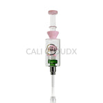 Cali Cloudx Mushroom Recycler Nectar Collector – 7’’ Glass Dab Straw with Perc Light Pink