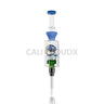 Cali Cloudx Mushroom Recycler Nectar Collector – 7’’ Glass Dab Straw with Perc Milky Blue