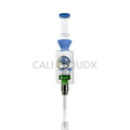 Cali Cloudx Mushroom Recycler Nectar Collector – 7’’ Glass Dab Straw with Perc Milky Blue
