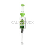 Cali Cloudx Mushroom Recycler Nectar Collector – 7’’ Glass Dab Straw with Perc Milky Green