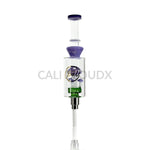 Cali Cloudx Mushroom Recycler Nectar Collector – 7’’ Glass Dab Straw with Perc Purple