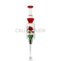 Cali Cloudx Mushroom Recycler Nectar Collector – 7’’ Glass Dab Straw with Perc Red