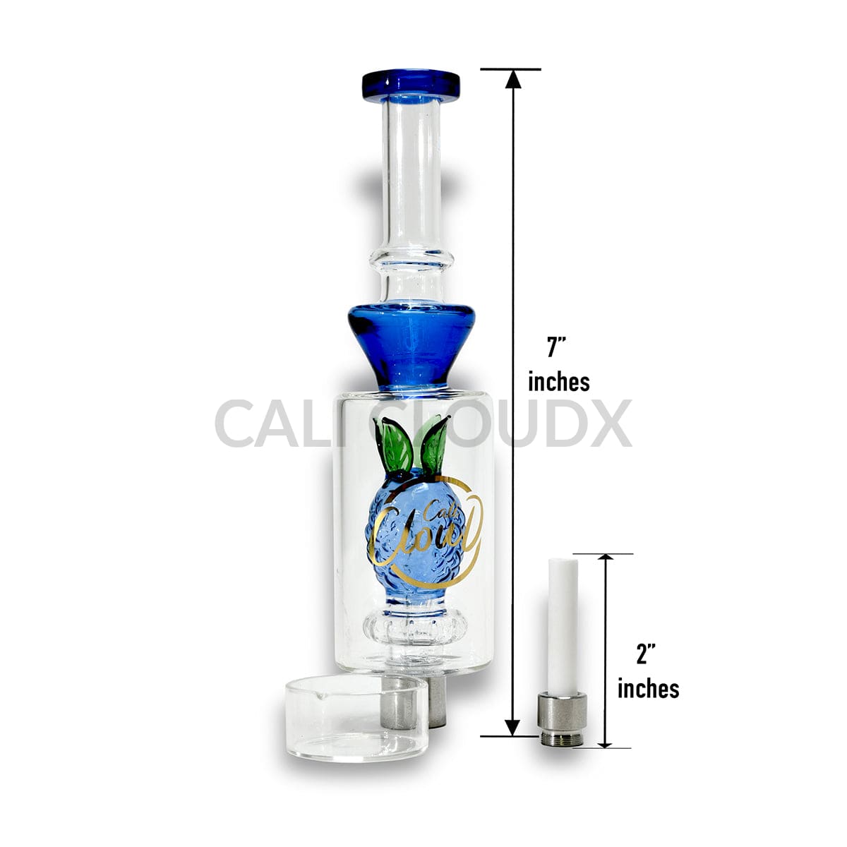 Cali Cloudx Pineapple Recycler Nectar Collector – 7’’ Glass Dab Straw with Perc