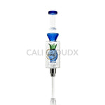 Cali Cloudx Pineapple Recycler Nectar Collector – 7’’ Glass Dab Straw with Perc Blue