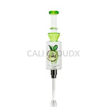 Cali Cloudx Pineapple Recycler Nectar Collector – 7’’ Glass Dab Straw with Perc Green