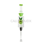 Cali Cloudx Pineapple Recycler Nectar Collector – 7’’ Glass Dab Straw with Perc Milky Green