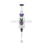 Cali Cloudx Pineapple Recycler Nectar Collector – 7’’ Glass Dab Straw with Perc Purple