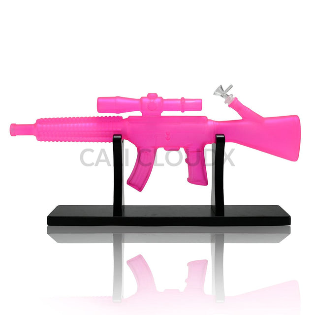 Color Gun Shaped Waterpipe w Wood Stand