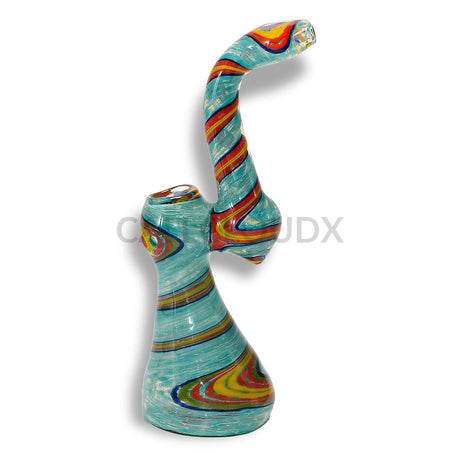 Frit And Colorful Stripe Pattern Bubbler
