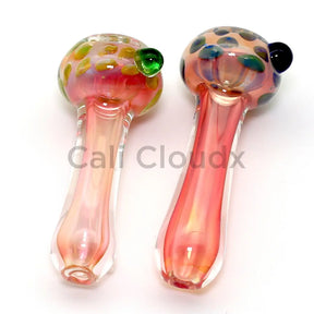 Gold Mushroom Marble Chillum Assorted Patterns / Glass