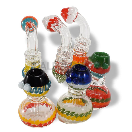 Helix Pattern With Spiral Color Glass Bubbler