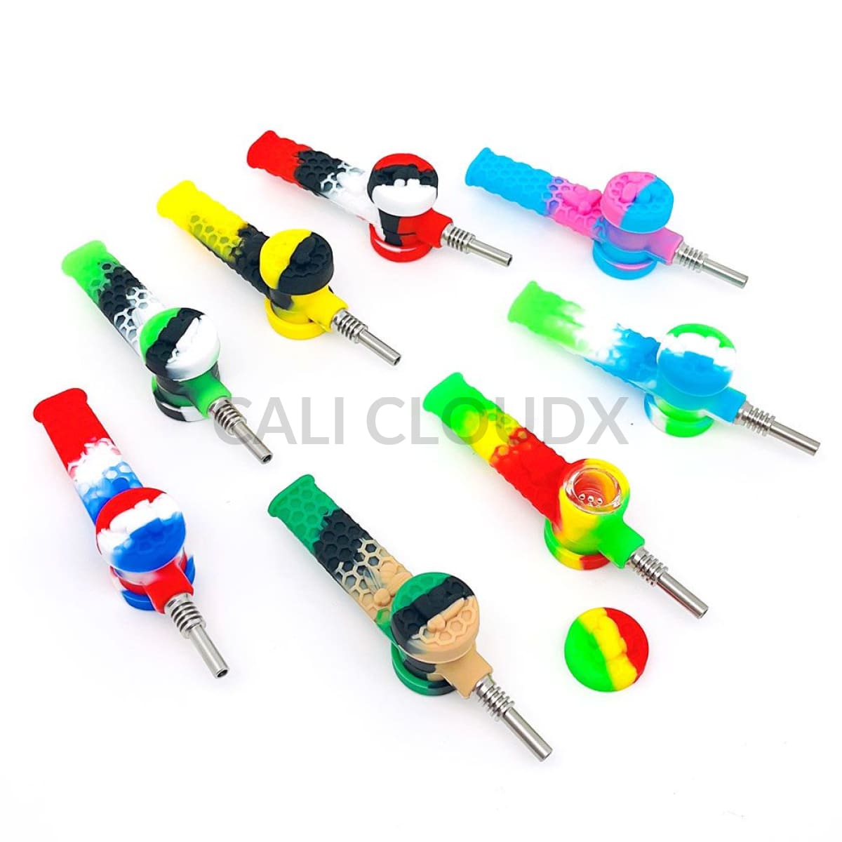 Silicone 2 In 1 Honey Straw And Pipe