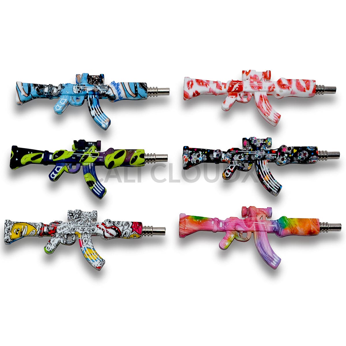 Silicone Ak-47 Nectar Collector| Honey Straw | Printed Assorted Color