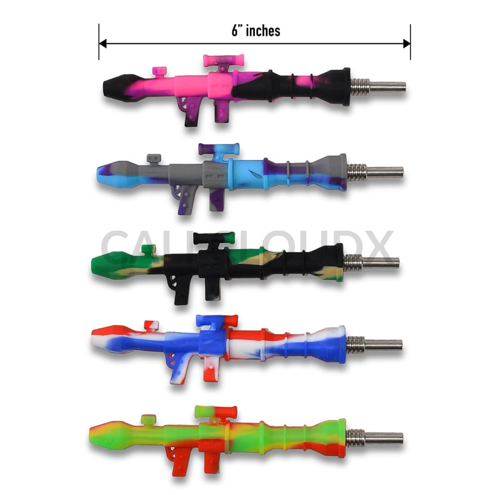 Silicone Mini Rocket Launcher Honey Straw - 12 Count