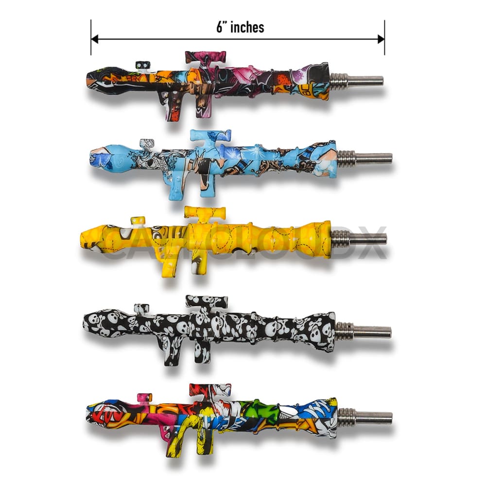 Silicone Rocket Launcher Nectar Collector - Printed - 12 Counts
