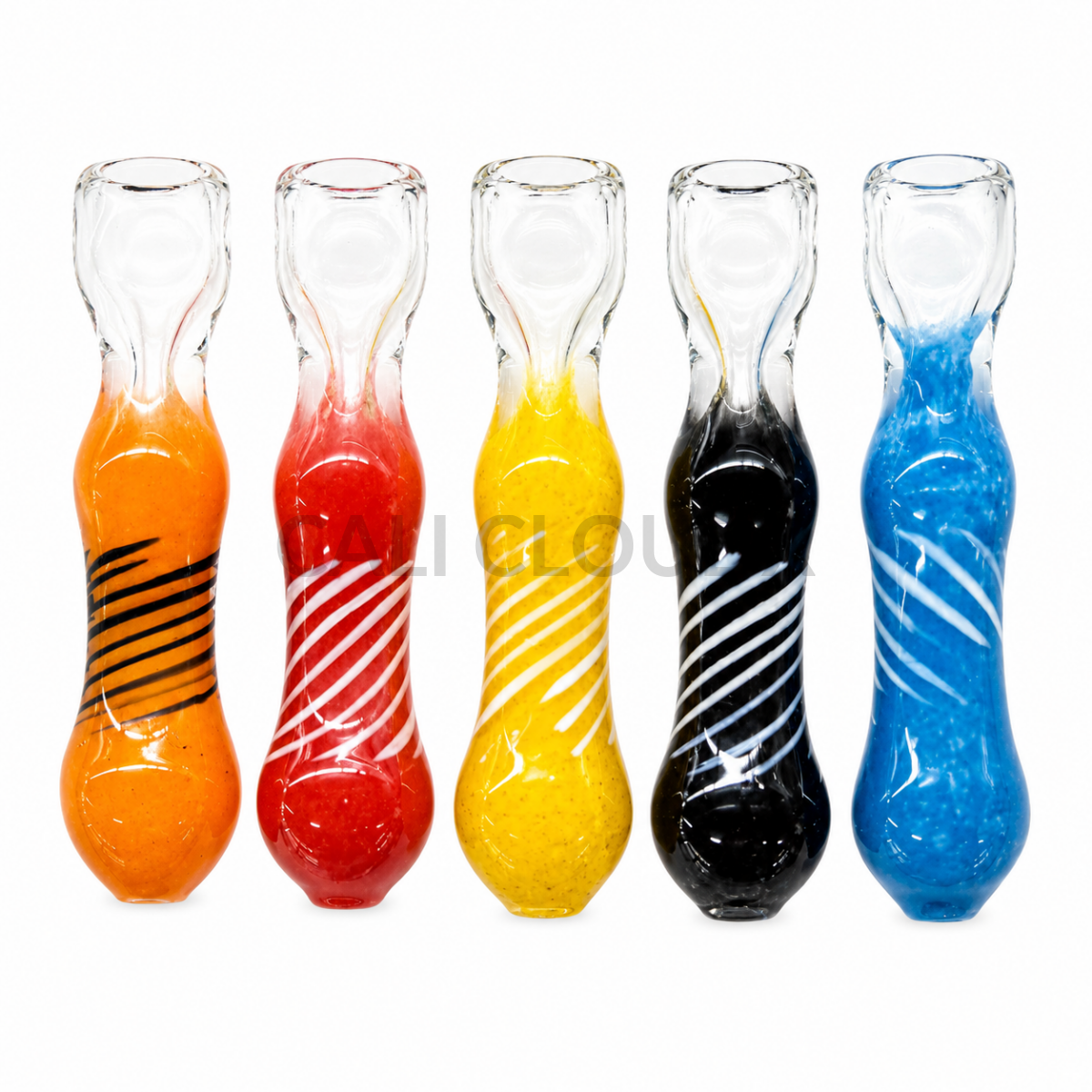 Swirl Colored Body Clear Top Chillum