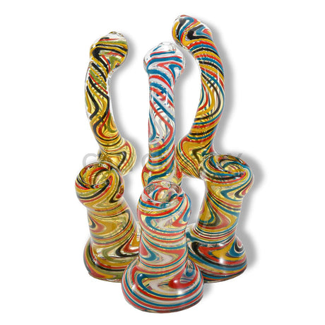 Swirl Pattern In Clear Glass Bubbler