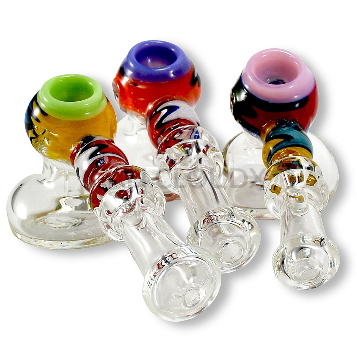 Zigzag & Clear Handle Hammer Bubbler