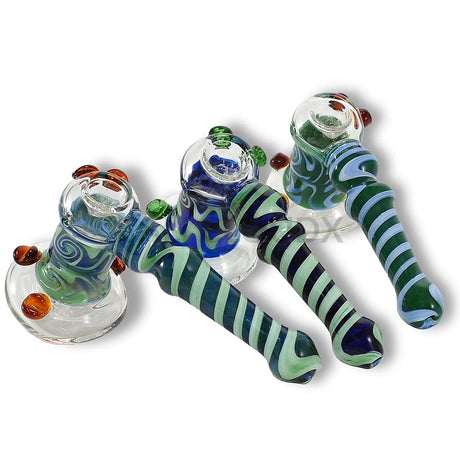 Zigzag & Dotted Pattern Hammer Bubbler