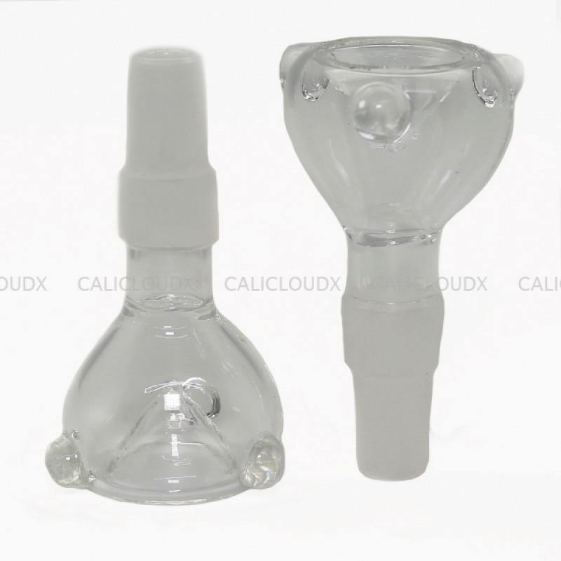 14 & 18 mm Duel Male Clear bowl - Cali Cloudx Inc