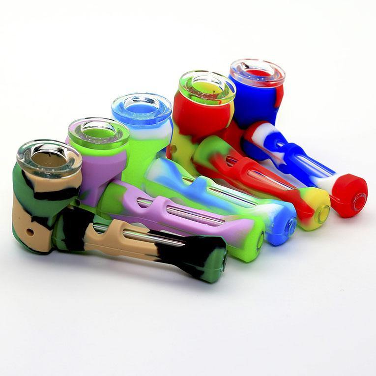 4" Glass and Silicone Sherlock Style Handpipe - Cali Cloudx Inc