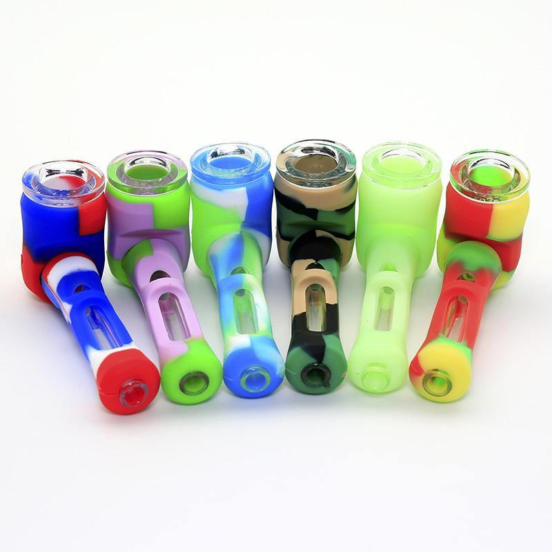 4" Glass and Silicone Sherlock Style Handpipe - Cali Cloudx Inc
