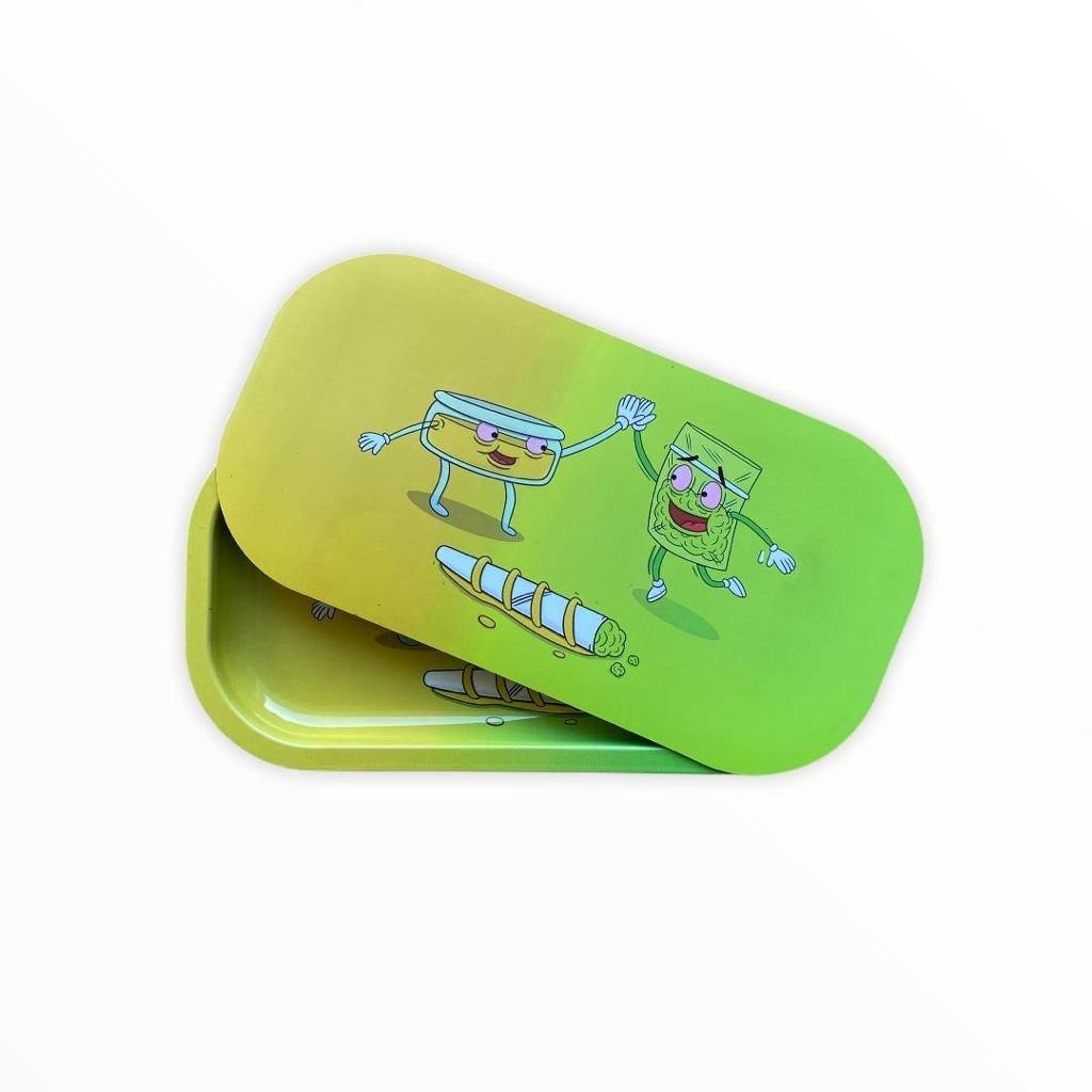 Metal Rolling Trays with Lid (2 Sizes ) - Cali Cloudx Inc